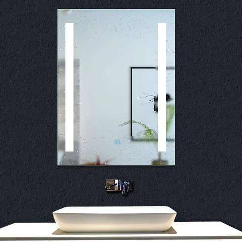 AICA Miroir rond LED tactile anti-buée salle de bain suspendu