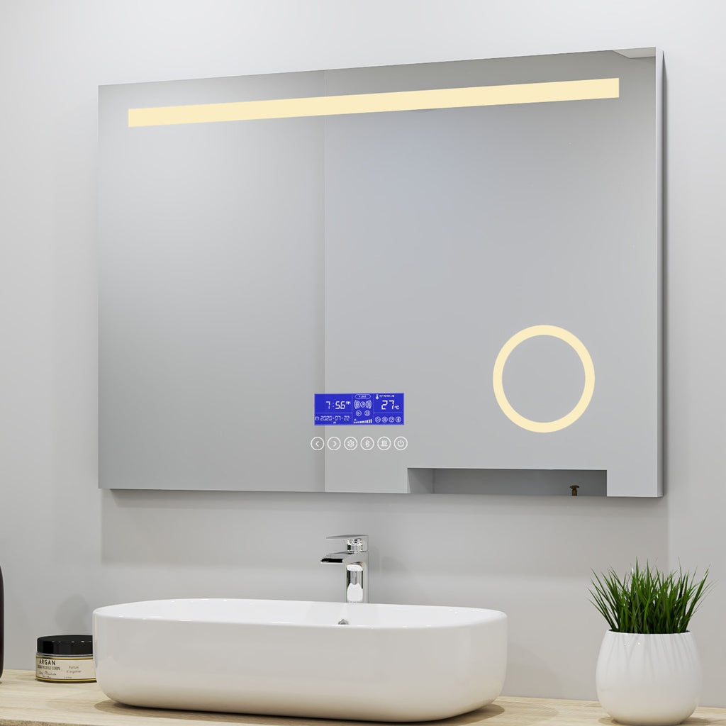 OCEAN Miroir de salle de bain anti-buée avec Bluetooth, Miroir