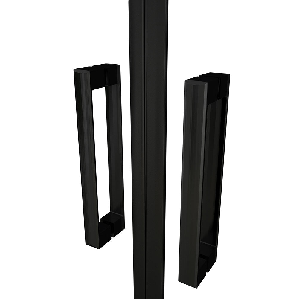 Océan Porte de douche pivotante noire 80 / 90 / 100 x 200cm profité noir et  8mm anti-calcaire